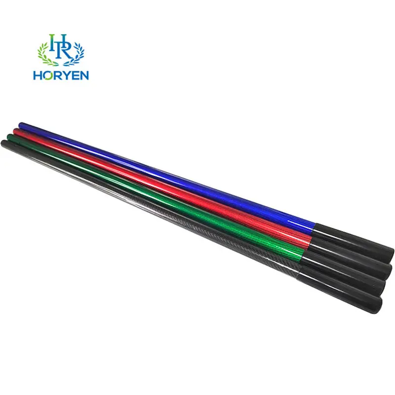 Colored 3K Round Carbon Fiber Pole For Shovel H...