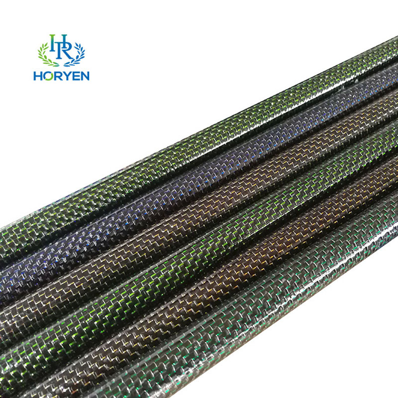 OEM Colored Metallic Glittered Carbon Fiber Pipe Tube