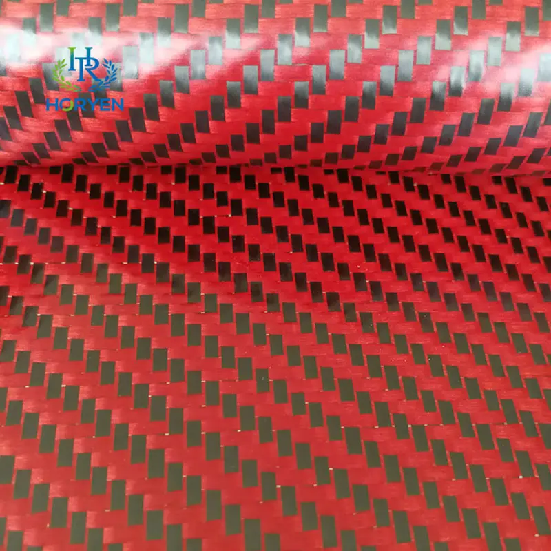 Red 3k Colorful Soft Carbon Fiber Leather Fabric