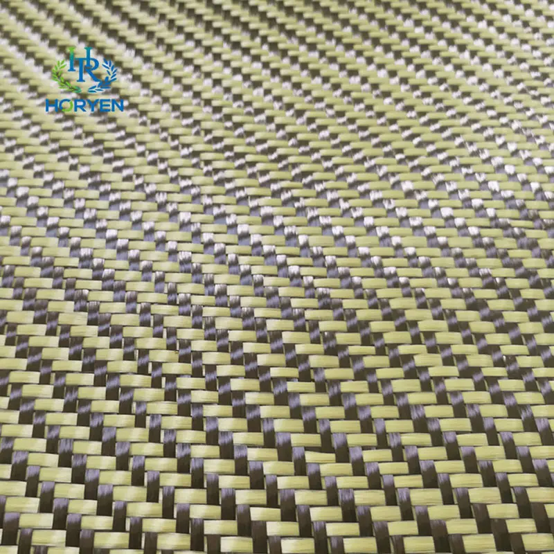Hot Sale Yellow Twill 3K 200g Carbon Aramid Fiber Fabric
