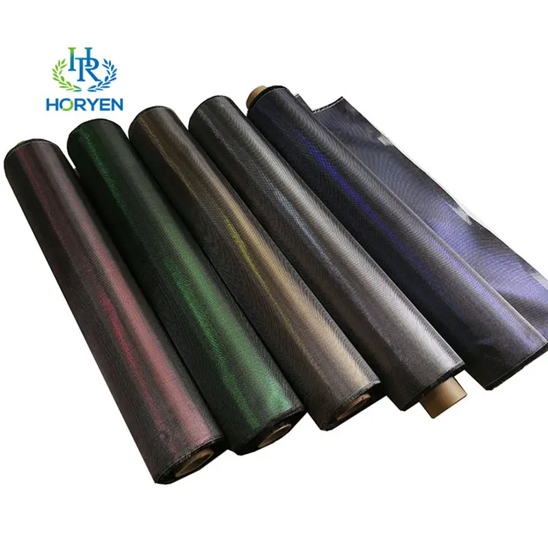 3K Colorful Reflection Metallic Glitter Carbon Fiber Hybrid Fabric
