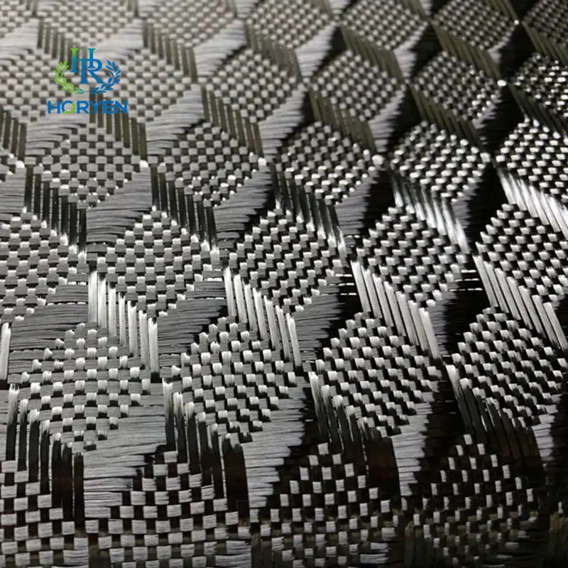 Hot Sale 3D Diamond-Shaped Jacquard Carbon Fiber Fabric