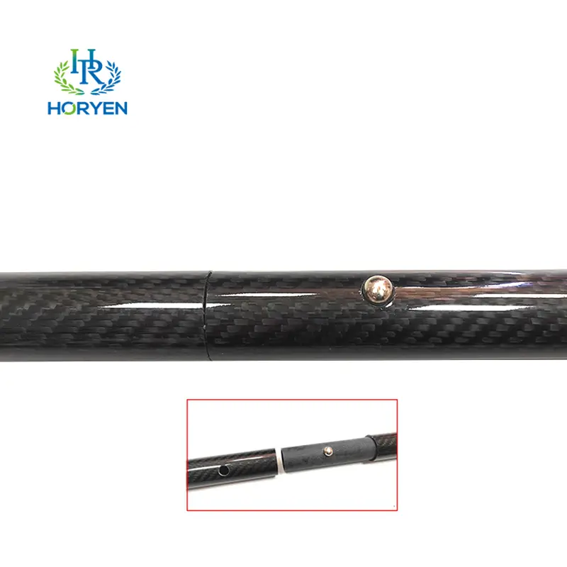 High Modulus 3K Telescopic Carbon Fiber Tube With Spring Button