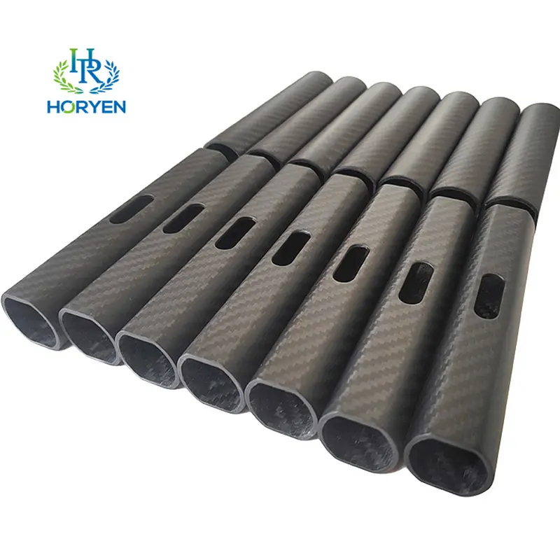 Cnc Cut Glossy Matte 3K Round Rectangular Carbon Fiber Tube