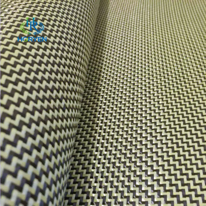 High Quality W Type Yellow Aramid Carbon Fiber Hybrid Cloth