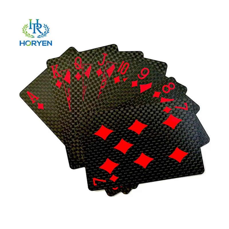 Waterproof Custom Logo Carbon Fiber Playing Car...